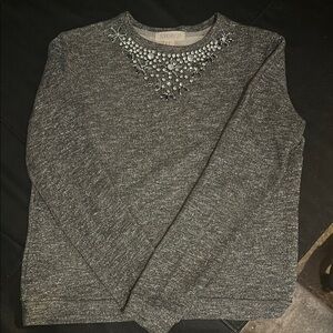 Forever 21 Gray Tunic with Embellished Neckline